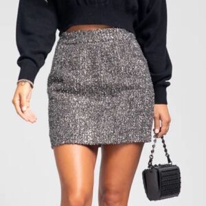 NWT ROSEANNA Jupe Glitter Wool Metallic Skirt Small